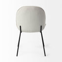 Inala White Fabric Seat Black Metal Frame Dining Chair - Default Title