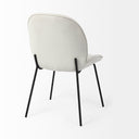 Inala White Fabric Seat Black Metal Frame Dining Chair - Default Title