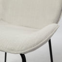 Inala White Fabric Seat Black Metal Frame Dining Chair - Default Title