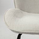 Inala White Fabric Seat Black Metal Frame Dining Chair - Default Title