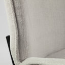 Inala White Fabric Seat Black Metal Frame Dining Chair - Default Title