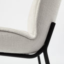 Inala White Fabric Seat Black Metal Frame Dining Chair - Default Title