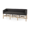 Bergen 600L x 190W x 255H Dark Gray Fabric W Light Brown Wooden Base Accent Bench - Default Title