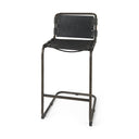 Berbick 43 Total Height Black Leather w Iron Frame Bar Stool - Default Title