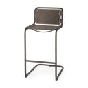 Berbick 43 Total Height BrownGray Suede w Iron Frame Bar Stool - Default Title