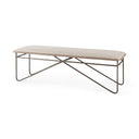 Camille 555L x 160W x 170H Cream Fabric Seat W Metal Frame Bench - Default Title
