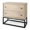 Ciara 32L x 16W Beige Fir Veneer 2 Drawer Accent Cabinet - Default Title