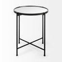 Samantha Small Black Mirror Top Accent Table - Default Title