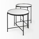 Samantha Small Black Mirror Top Accent Table - Default Title