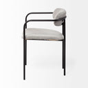 Parker Gray Fabric Seat Black Metal Dining Chair - Default Title
