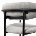 Parker Gray Fabric Seat Black Metal Dining Chair - Default Title