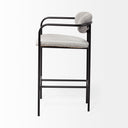 Parker Gray Fabric Seat Black Metal Counter Stool - Default Title
