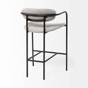 Parker Gray Fabric Seat Black Metal Counter Stool - Default Title