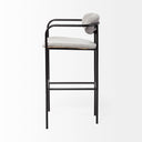 Parker Gray Fabric Seat Black Metal Bar Stool - Default Title
