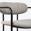 Parker Gray Fabric Seat Black Metal Bar Stool - Default Title