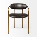 Parker Brown Faux Leather Seat Gold Metal Dining Chair - Default Title