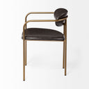 Parker Brown Faux Leather Seat Gold Metal Dining Chair - Default Title