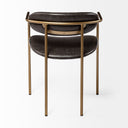 Parker Brown Faux Leather Seat Gold Metal Dining Chair - Default Title