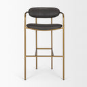 Parker Brown Faux Leather Seat Gold Metal Bar Stool - Default Title