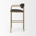 Parker Brown Faux Leather Seat Gold Metal Bar Stool - Default Title