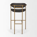 Parker Brown Faux Leather Seat Gold Metal Bar Stool - Default Title