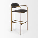 Parker Brown Faux Leather Seat Gold Metal Bar Stool - Default Title