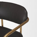 Parker Brown Faux Leather Seat Gold Metal Bar Stool - Default Title