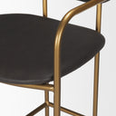 Parker Brown Faux Leather Seat Gold Metal Bar Stool - Default Title