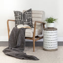 Ajax II Cream Fabric W Brown Wooden Frame Accent Chair - Default Title