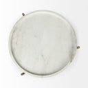 Stella 17L x 17W White Round Marble Top WGold Base Accent Table - Default Title
