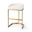 Hollyfield II Cream Fabric Seat W Gold Metal Base Bar Stool - Default Title