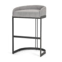 Hollyfield II Gray Fabric Seat W Gray Metal Base Bar Stool - Default Title