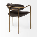 Parker Brown Faux Leather Seat Gold Metal Dining Chair - Default Title
