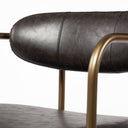 Parker Brown Faux Leather Seat Gold Metal Dining Chair - Default Title