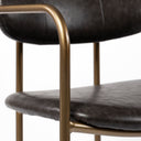 Parker Brown Faux Leather Seat Gold Metal Dining Chair - Default Title