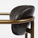 Parker Brown Faux Leather Seat Gold Metal Dining Chair - Default Title