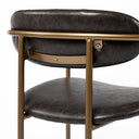 Parker Brown Faux Leather Seat Gold Metal Dining Chair - Default Title