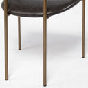 Parker Brown Faux Leather Seat Gold Metal Dining Chair - Default Title