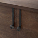 Glenn 38L x 16W x 30H Dark Brown Wood w Black Iron Frame 2 Door Accent Cabinet - Default Title