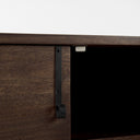 Glenn 38L x 16W x 30H Dark Brown Wood w Black Iron Frame 2 Door Accent Cabinet - Default Title
