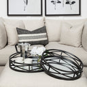 Piers Set of 2 Black Metal Mirrored Round Trays - Default Title