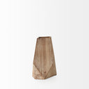 Allen III Tall Natural Wooden Base Oval Vase - Default Title