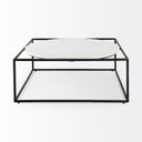 Austen 36L x 36W x 145H Round White Marble Top W Black Metal Frame Coffee Table - Default Title