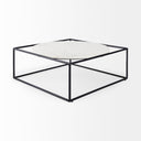 Austen 36L x 36W x 145H Round White Marble Top W Black Metal Frame Coffee Table - Default Title