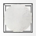 Austen 36L x 36W x 145H Round White Marble Top W Black Metal Frame Coffee Table - Default Title