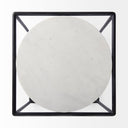 Austen 20L x 20W x 22H Round White Marble Top W Black Metal Frame Side Table - Default Title