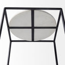 Austen 20L x 20W x 22H Round White Marble Top W Black Metal Frame Side Table - Default Title