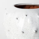 Julian Small Glossy White Ceramic Spoked Vase - Default Title