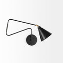 Cobalt 6L x 32W Black Metal Cone Shaped Swivel Wall Sconce - Default Title