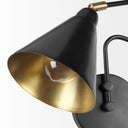 Cobalt 6L x 32W Black Metal Cone Shaped Swivel Wall Sconce - Default Title